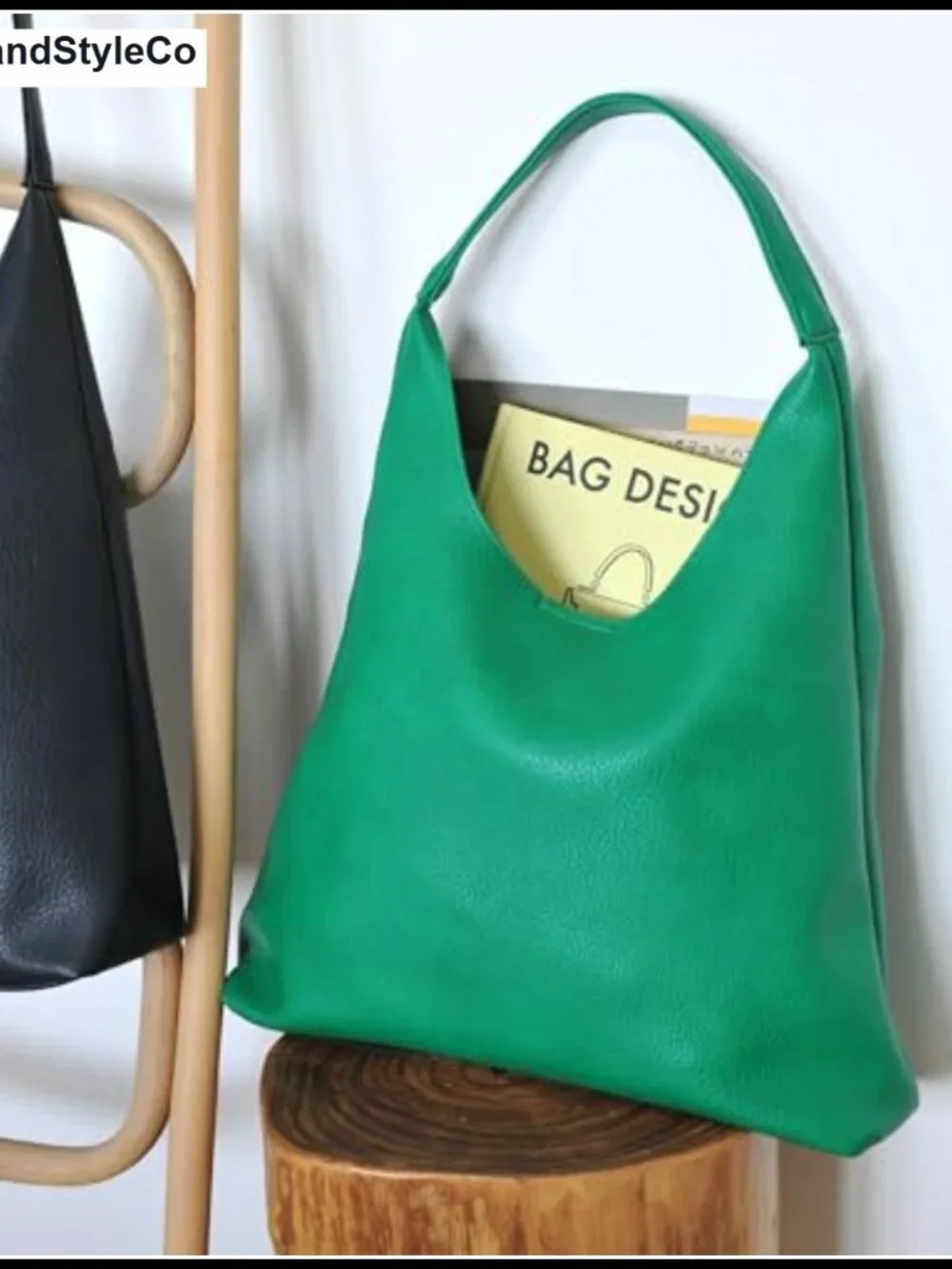 Soft Vegan Leather Slouchy Hobo Bag Shoulder Tote Purse for Women